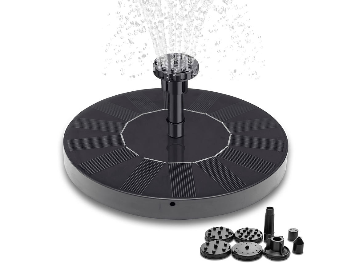13r Campanha De Preços Baixos! Fonte - Fonte Solar / Fonte De Água Com Célula Solar - 16 Cm Preta