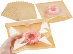 Lurelia Sacos De Papel, 18 X 19 Cm, Janela, Para Alimentos E Snacks