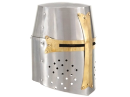 Vidaxl Capacete De Cavaleiro Medieval Réplica Larp Aço Prateado
