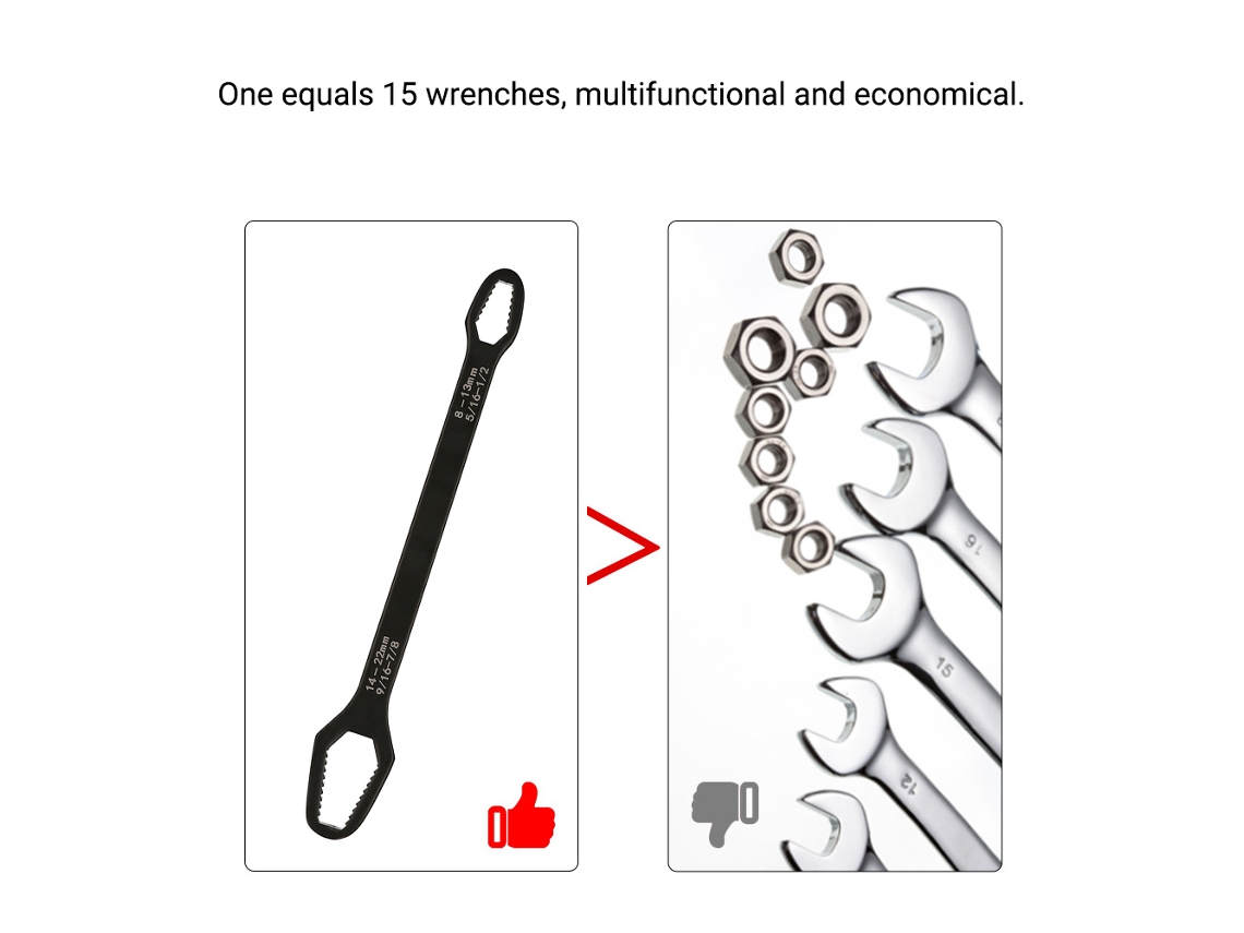 Ferramenta Multiuso Laxiscreed Com Chave Ajustável De Encaixe Duplo, Fácil De Manusear E Versátil