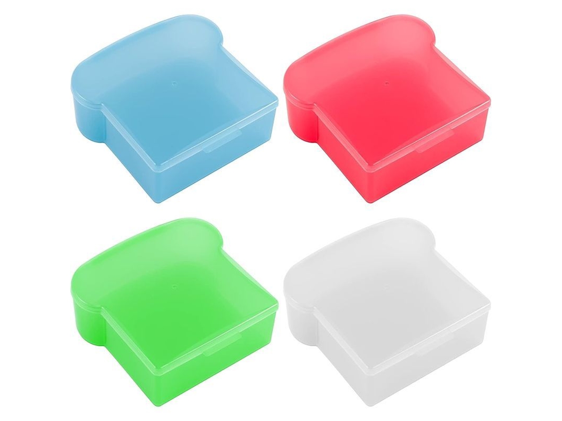 2026 linjou 4 Caixas de Sanduíches Forma de Torrada, Micro ondas e Congelação, 20oz, Pp Alimentar, 4 Cores