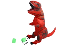 Fantasia Dinossauro T Rex Inflável Vermelha Infantil 120 140cm