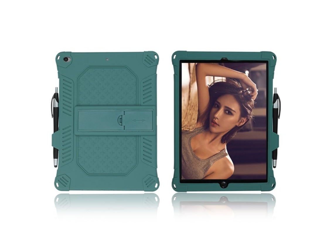 Couro Com Solid Theme Flip Capa para iPad 10.2 2019/air 2019, Verde
