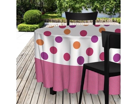 Toalha de Mesa SOLEIL D OCRE Soleil Docre Redonda Oleado PVC Rosa (160x160cm)