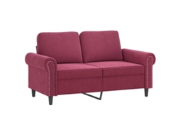3 Pcs Conjunto de Sofás com Almofadões Veludo Vermelho Tinto SYFAX