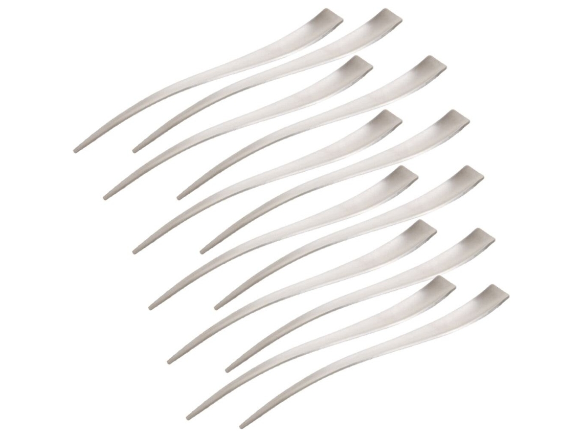 12 Peças 13 Cm De Colher De Café De Aço Inoxidável Design Simples Fosco