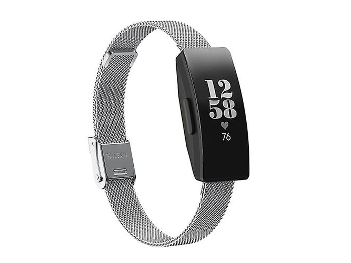 Lurelia Fitbit Ace 3/ Inspire 2 Pulseira Com Fivela Dupla De Segurança, Laço Milanês Prateado