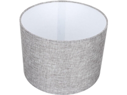 Abajur de Mesa em Tecido de Linho Cinza, 24 Cm, Leve e Compacto, Compatível com Base E27e14. SFUSHOS