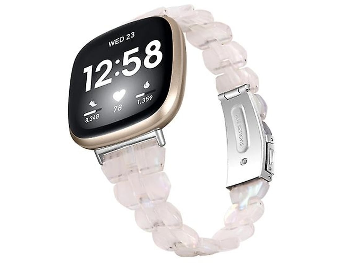 Pulseira De Relógio Lurelia Para Fitbit Versa 3 / Sense De Resina Branca