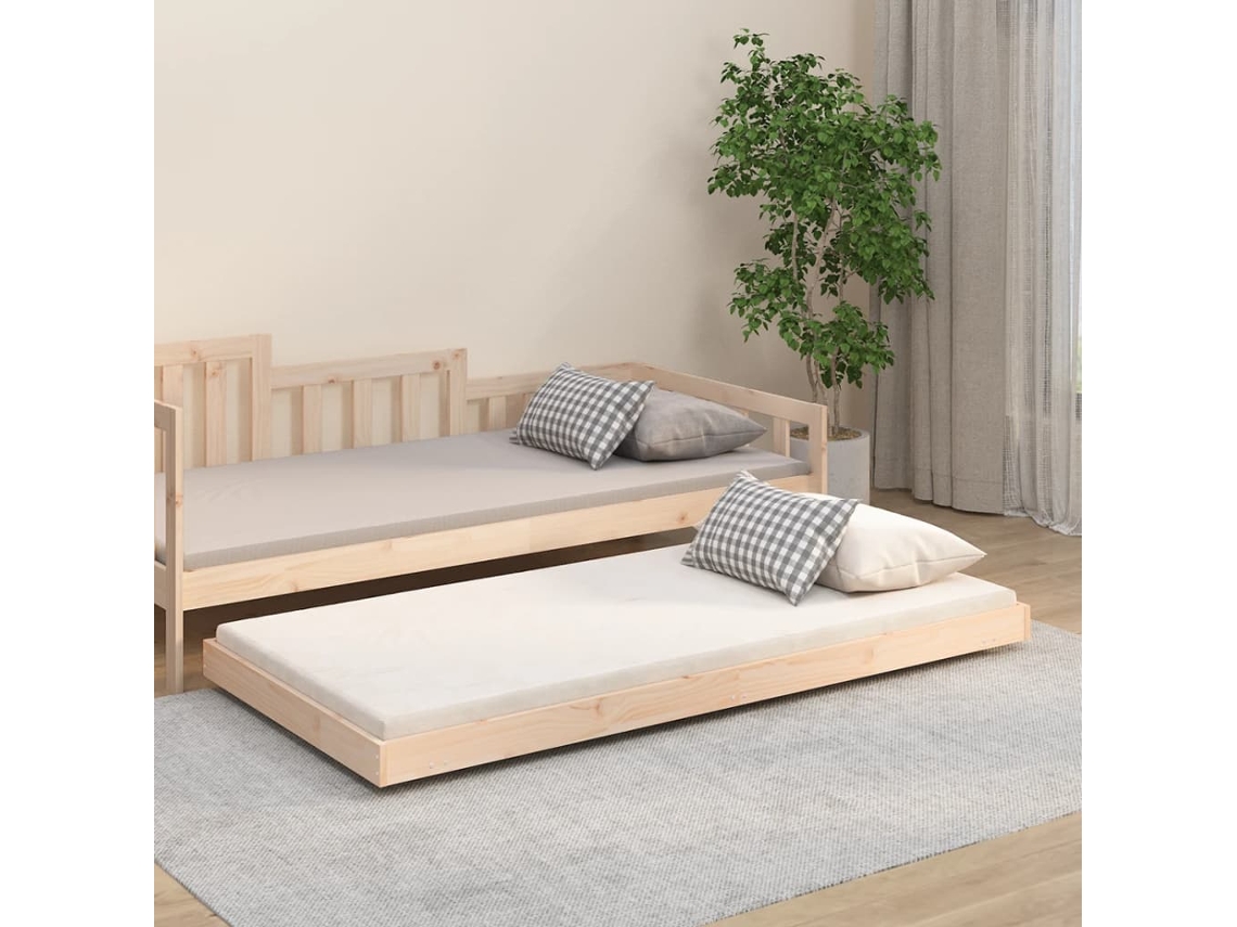 Cama Sem Colchão 75x190 Cm Madeira De Pinho Maciça