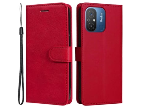 Para Xiaomi Redmi 12c 4g / 11a 4g Pu Couro Capa De Telefone Flip Stand Cor Sólida Capa Carteira