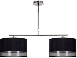 Candeeiro de Teto FABRILAMP Menorca (Preto - Metal, Têxtil - 86 cm)