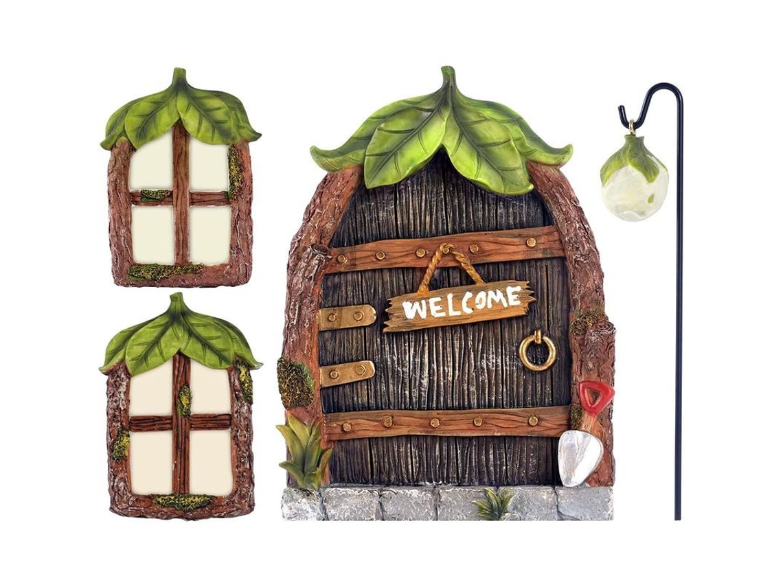 Puerta De Jardim De Fadas Em Miniatura Com Luzes Decoração De Árvore Para Crianças