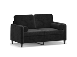 Maison Exclusive - Sofá 2 Lugares C/ Almofadas Decorativas 120 Cm Veludo Preto