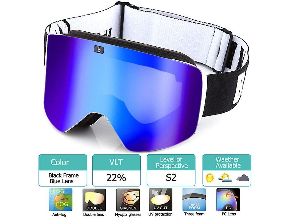 Óculos De Esqui Com Lente Polarizada De Dupla Camada Magnética, Óculos Antiembaçante Uv400 Para Esqui E Snowboard, Óculos De Esqui Para Homens E Mulhe