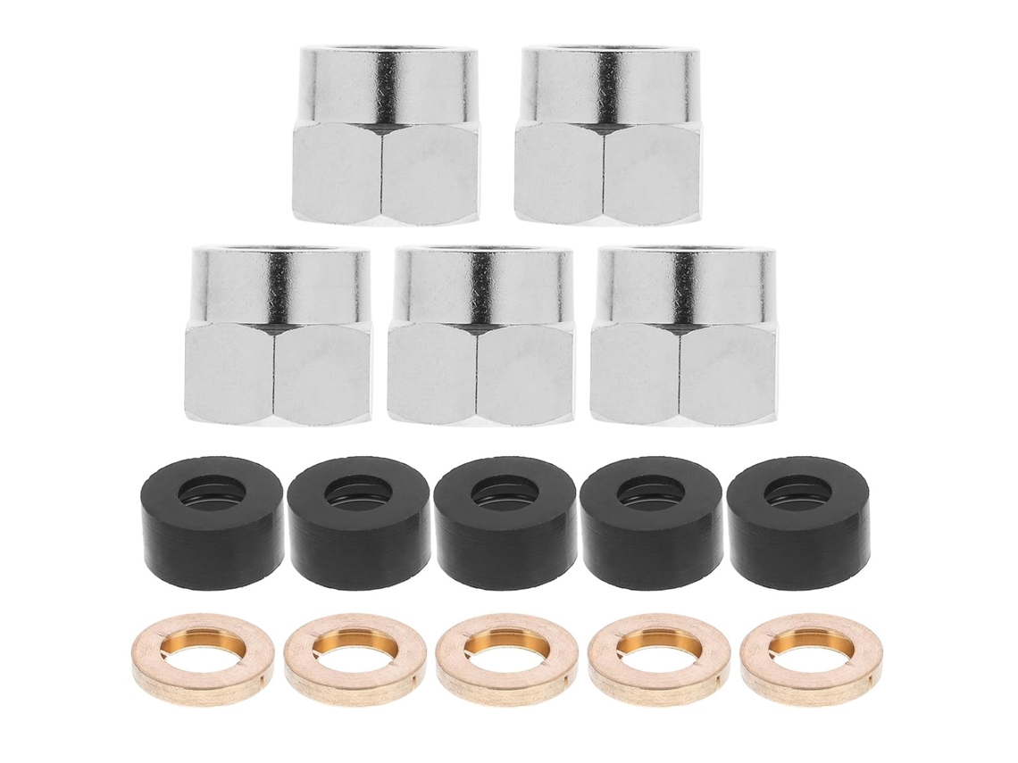 Conjunto De 5-porcas Flared G1 2-amosfun Para Conexão Tubo Gás, Mola E Arruela Em Aço Inoxidável, Instalação Segura E