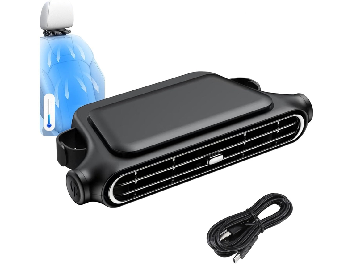 Ventilador Para Carro Com 3 Velocidades, Alimentado Por Usb, Silencioso, Ideal Para Vans, Suvs E Trailers, Na Cor Preta