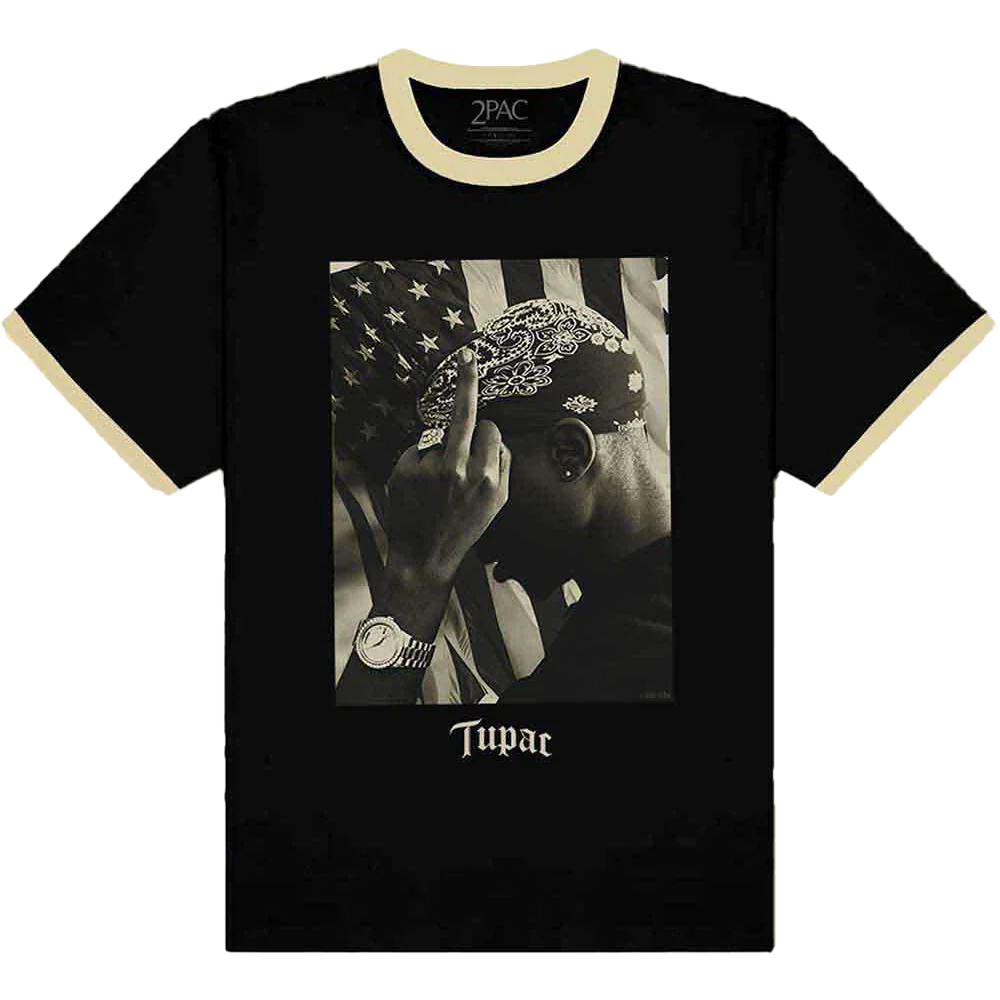 Tupac Middle Finger T-shirt Unisex Rockinstone Size:xxl