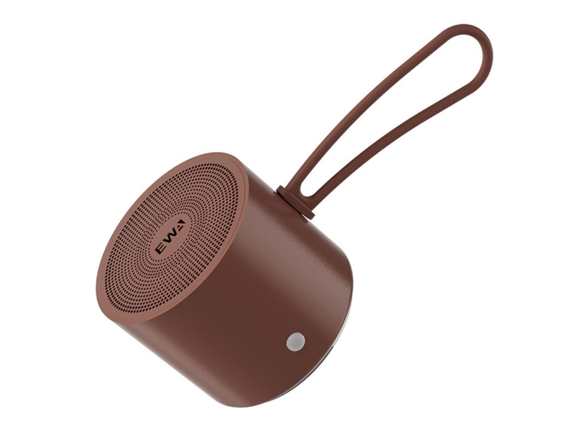 Mini Altifalante Bluetooth Sem Fios Compacto Portátil Compatível Com Telemóveis Som Premium Subwoofer Graves Profundos Cor Castanho