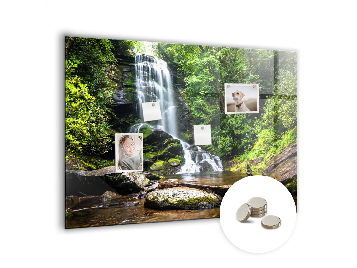 Quadro Magnético De Parede Cachoeira Na Floresta Para O Quarto Das Crianças Espelharte (100x70 Cm)