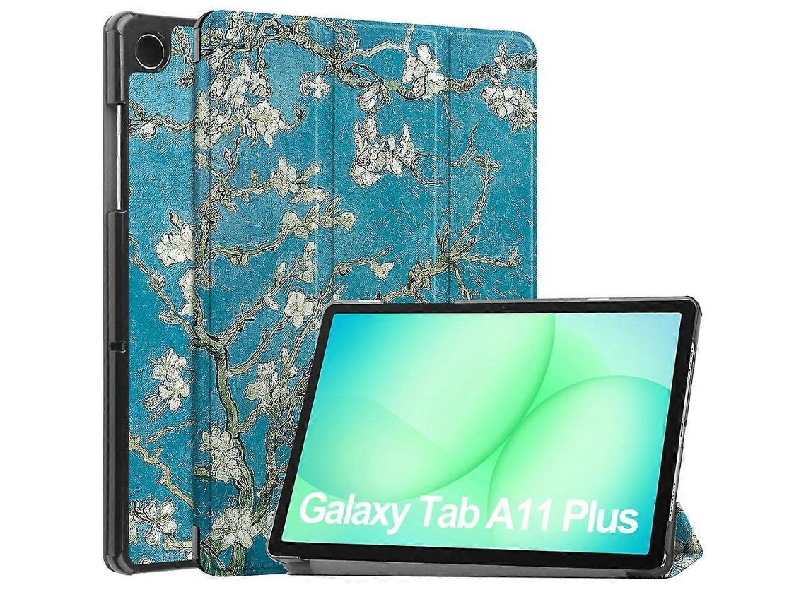 Capa Para Tablet Compatível Com Samsung Galaxy Tab A11+, Em Couro Sintético Com Estampa E Suporte.