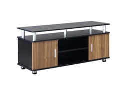 Armário De Tv De Até 50'' Com Armários E Prateleiras, Armário Para Sala E Sala De Estar Em Madeira E Alumínio, 120x40x52,2cm