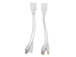 Adaptador Splitter Poe 12v Estável Fácil Instalação Plug And Play Impermeável Para Câmera Ip Branco
