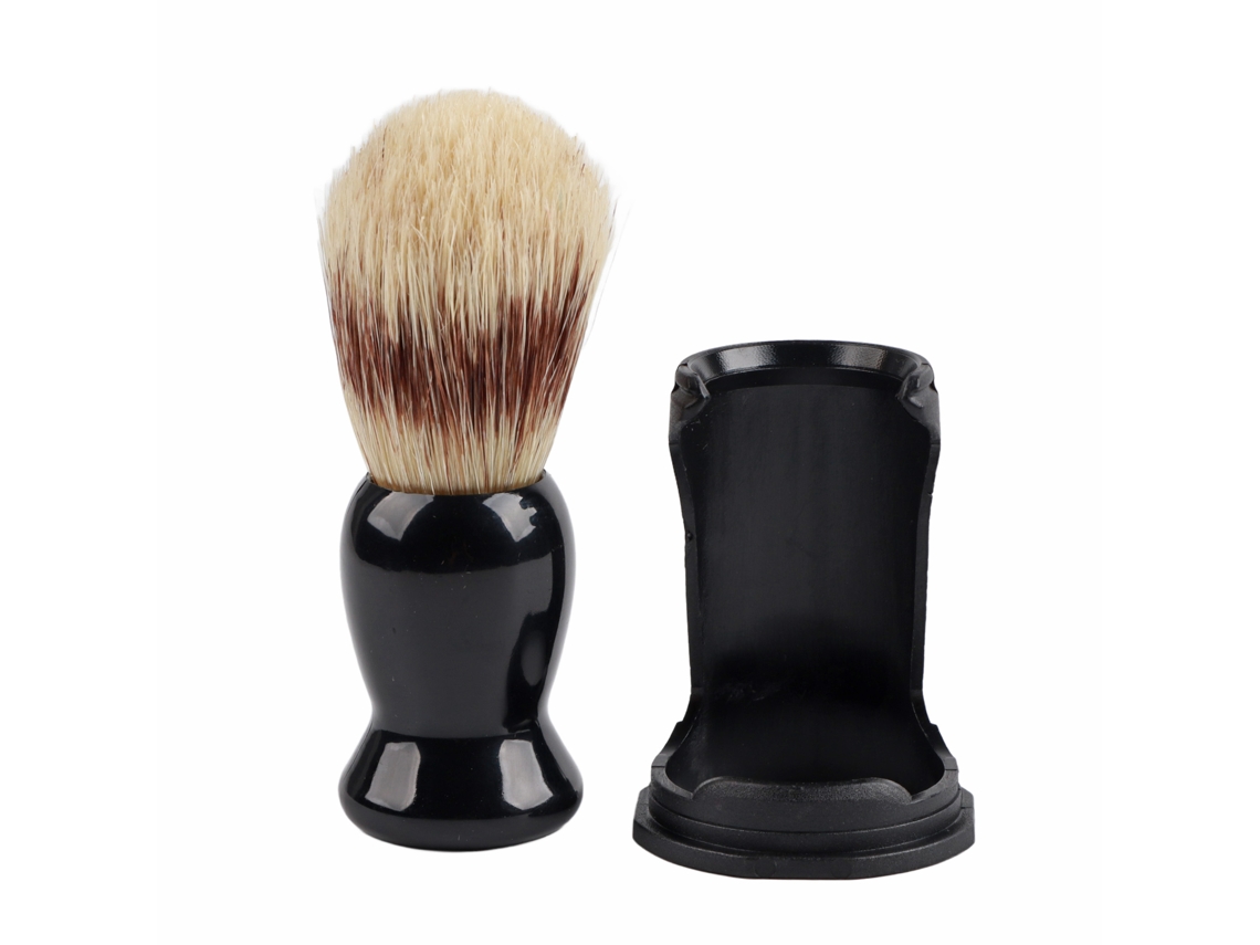 Pincel De Barbear Para Homem Com Cabelo Suave E Base Drip Preta Para Limpeza Facial
