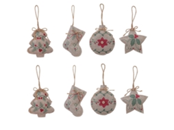 Pacote Com 8 Enfeites De Feltro Para Árvore De Natal. Ideal Para Decorar Festas E Eventos. Olysi Shop