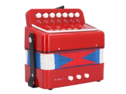 Mali acordeão Infantil 7 Teclas Brinquedo Musical Instrumento para Crianças Vermelho