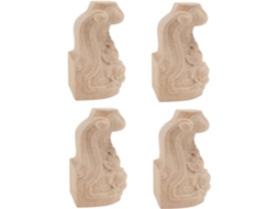 Conjunto De 4 Pés Madeira Bege Para Armários, Com Entalhes, Alta Resistência E Ideais Para Suportar Peso, Perfeitos Para