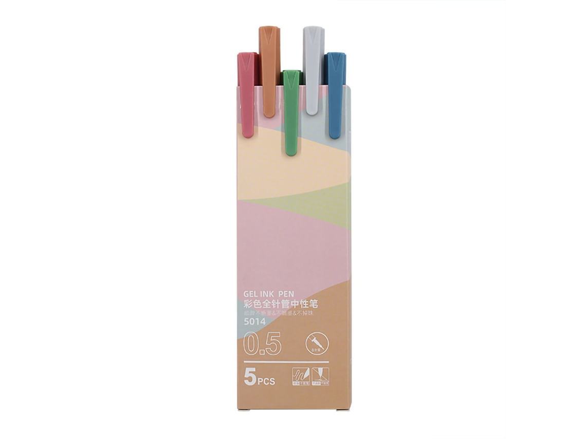 5 Peças Conjunto Plumas Gel Sistema De Cores Morandi Corpo Mate Intercambiável Para Estudantes 5014