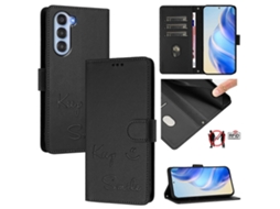 Capa De Couro Para Celular Com Rfid E Relevo Smile