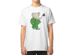 _camiseta Babar o Elefante Algodão 100% Pré encolhido Modelo Clássico e Confortável