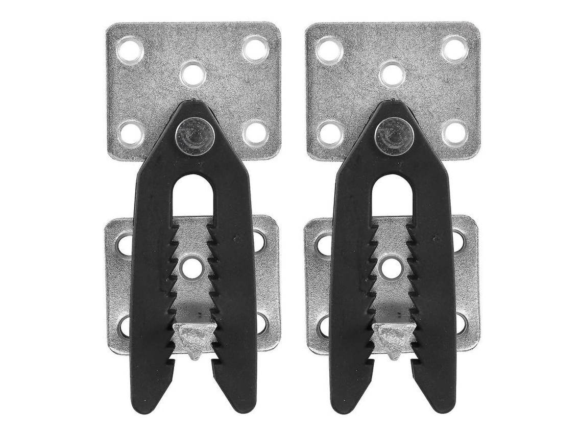 2 Conectores De Muebles Para Sofá Seccional De Estilo Snap, Material Metal Y Plástico, Color Plata Y Negro