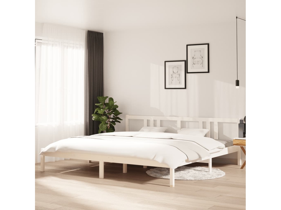 Vidaxl Estrutura De Cama 200x200 Cm Madeira Maciça Branco