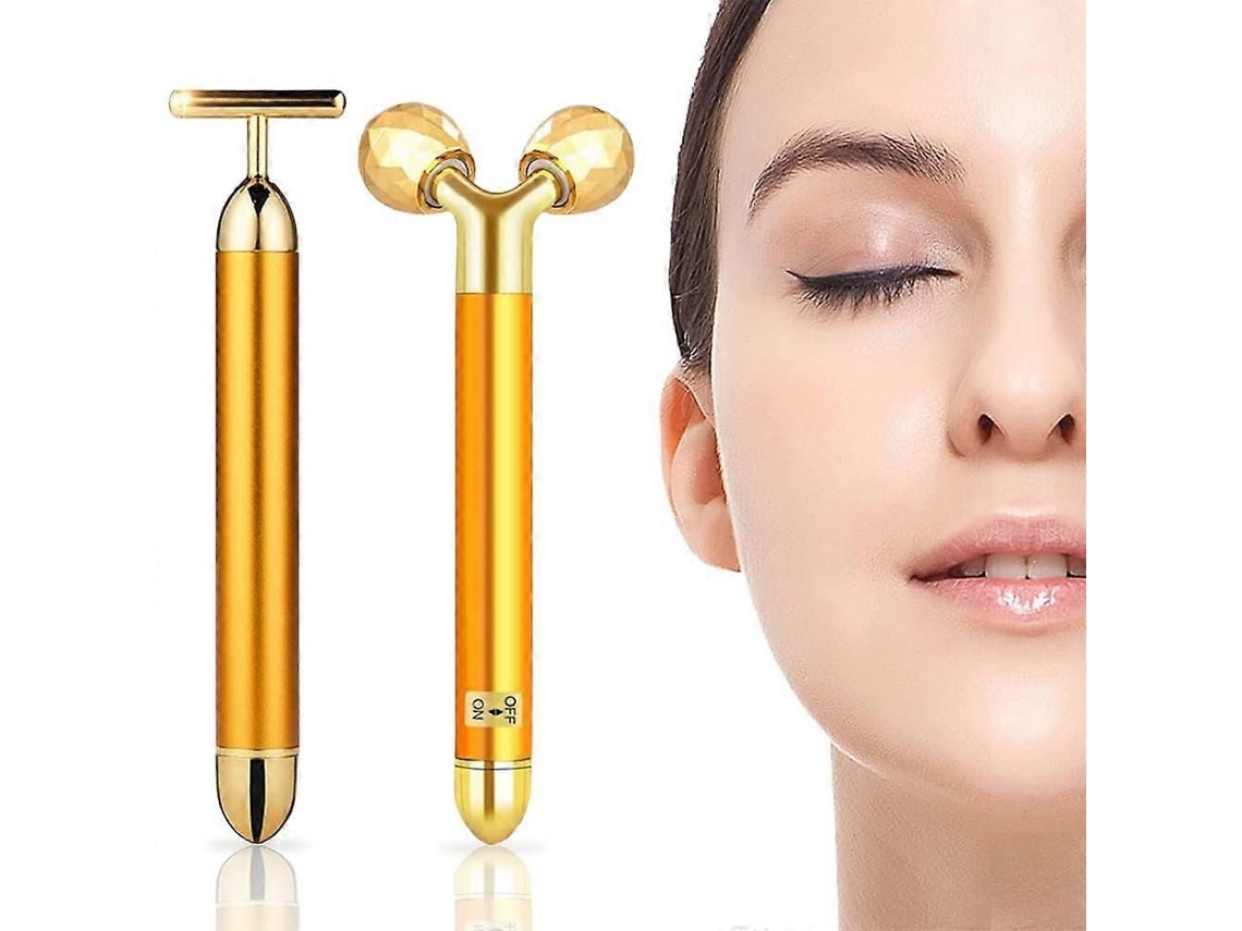 Conjunto de Massageador Facial Elétrico 3d com Rolo Lifting em Formato T para Contorno Facial. GOKOCO