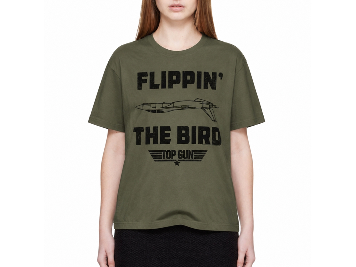 Rockinstone Top Gun Movie Da Bird Solid Military Green Adult Shirt Size:l