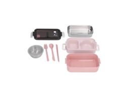 Lunch Box Isotérmico De Acero Inoxidable 304 Com 2 Níveis E Copo De Sopa 200ml Cor Coral Rosa