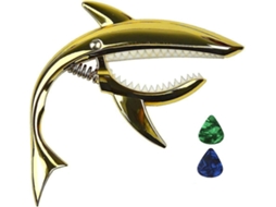 Lurelia Capotraste Shark De Liga De Zinco Para Violão E Guitarra Dourado
