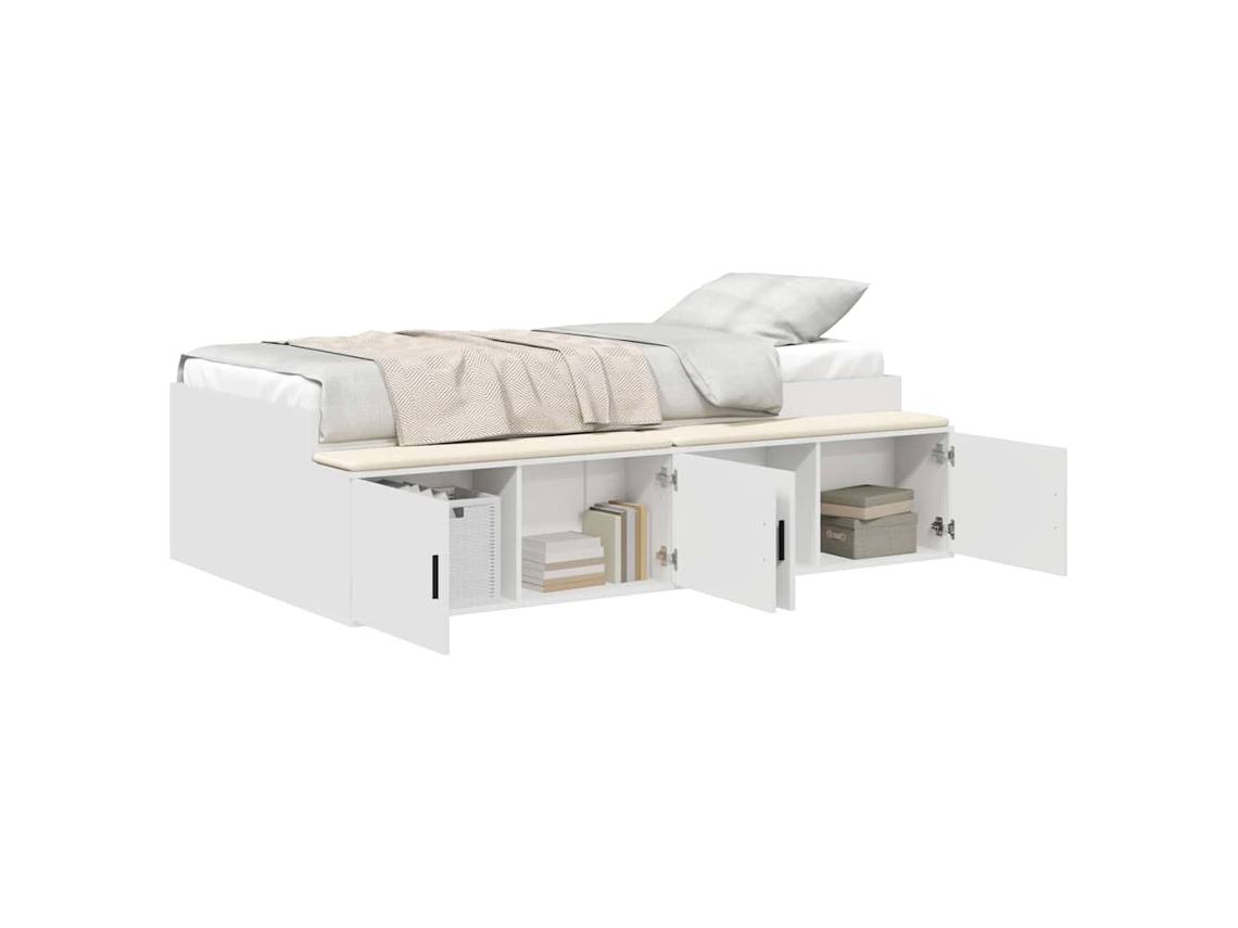 Estrutura da Cama Branca em Madeira Processada 80x200 cm MAISON EXCLUSIVE