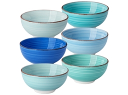 Tigelas De Porcelana, Padrão Sólido, Material Ecológico,cor Azul,820ml