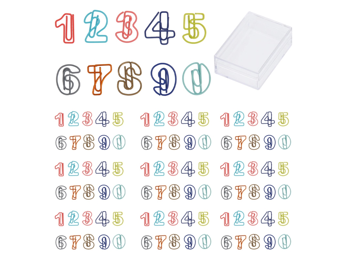 100 Clip Papelitos Lindos Números Colores Ricos Antideslizantes Para Trabajo Estudio Hogar