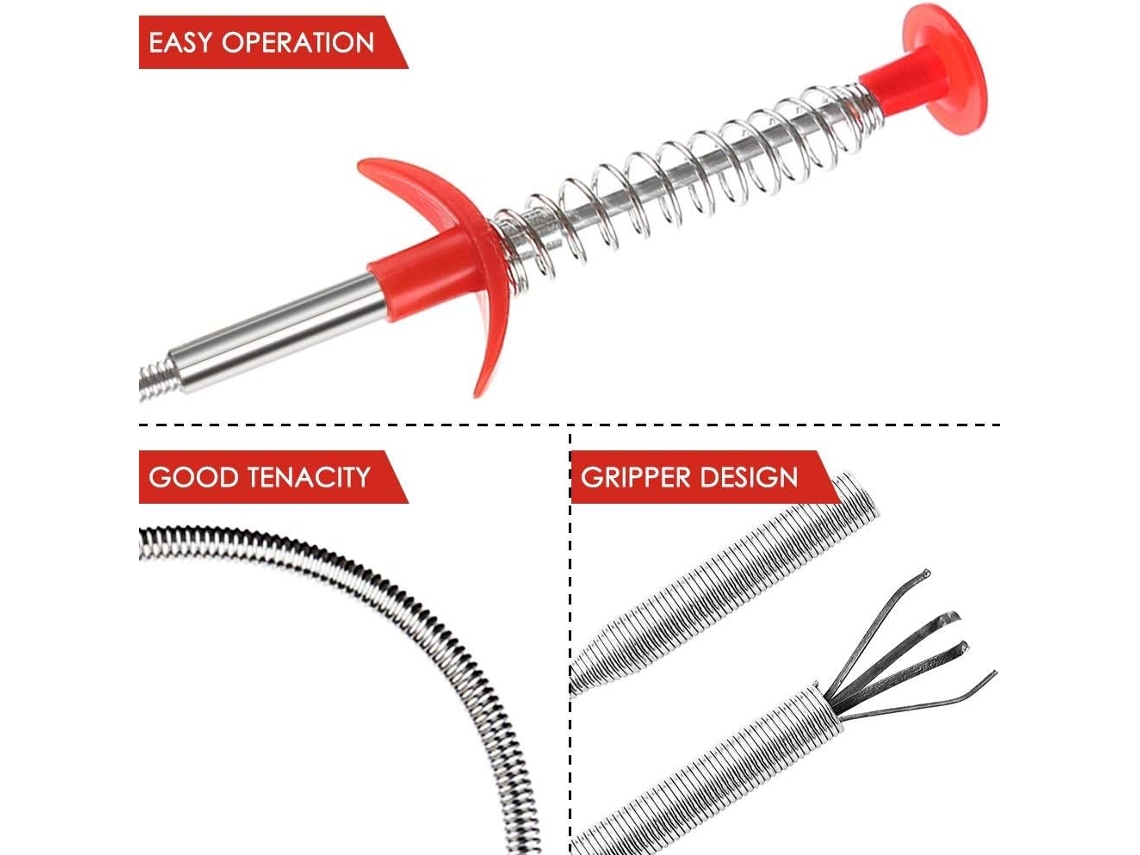 Pacote Com 7 Drain Snake, 20 Polegadas/60 Cm, Limpadores De Ralos, Ferramentas De Limpeza De Pelos, 2 De Aço Inoxidável E 5 De Plástico