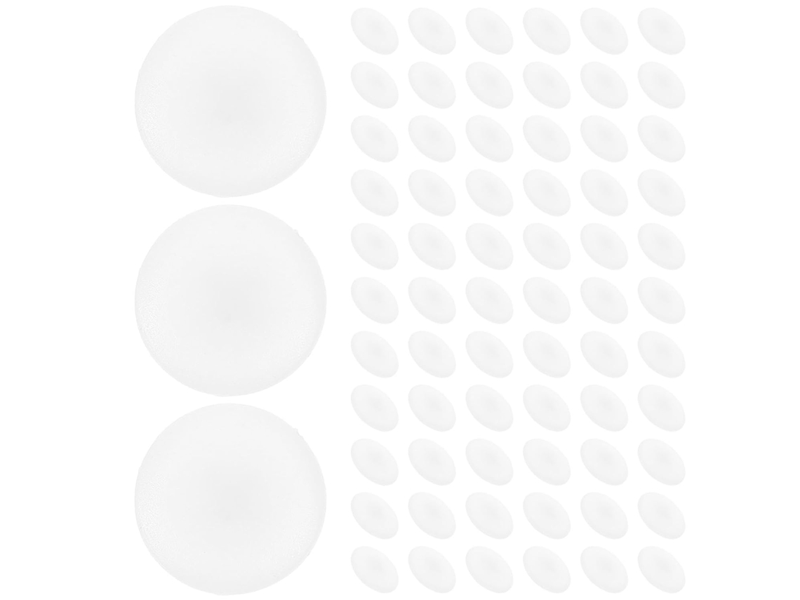 Pacote Com 100 Tampas De Rosca Decorativas Em Abs Branco, Resistentes A Impactos E Robustas.