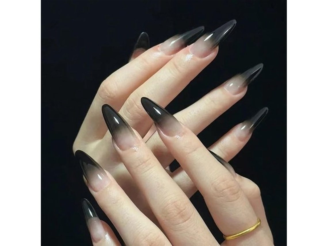 Nagels De Arte - Tip Francesa - Ombre Preto - Nagel De Arte - Vários Tamanhos - Muitas Cores De Plástico