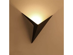 Luz de Parede LED 3W Indoor Triângulo Preto Branco Quente Moderna Metal Quarto Sala Escada | S/MARCA