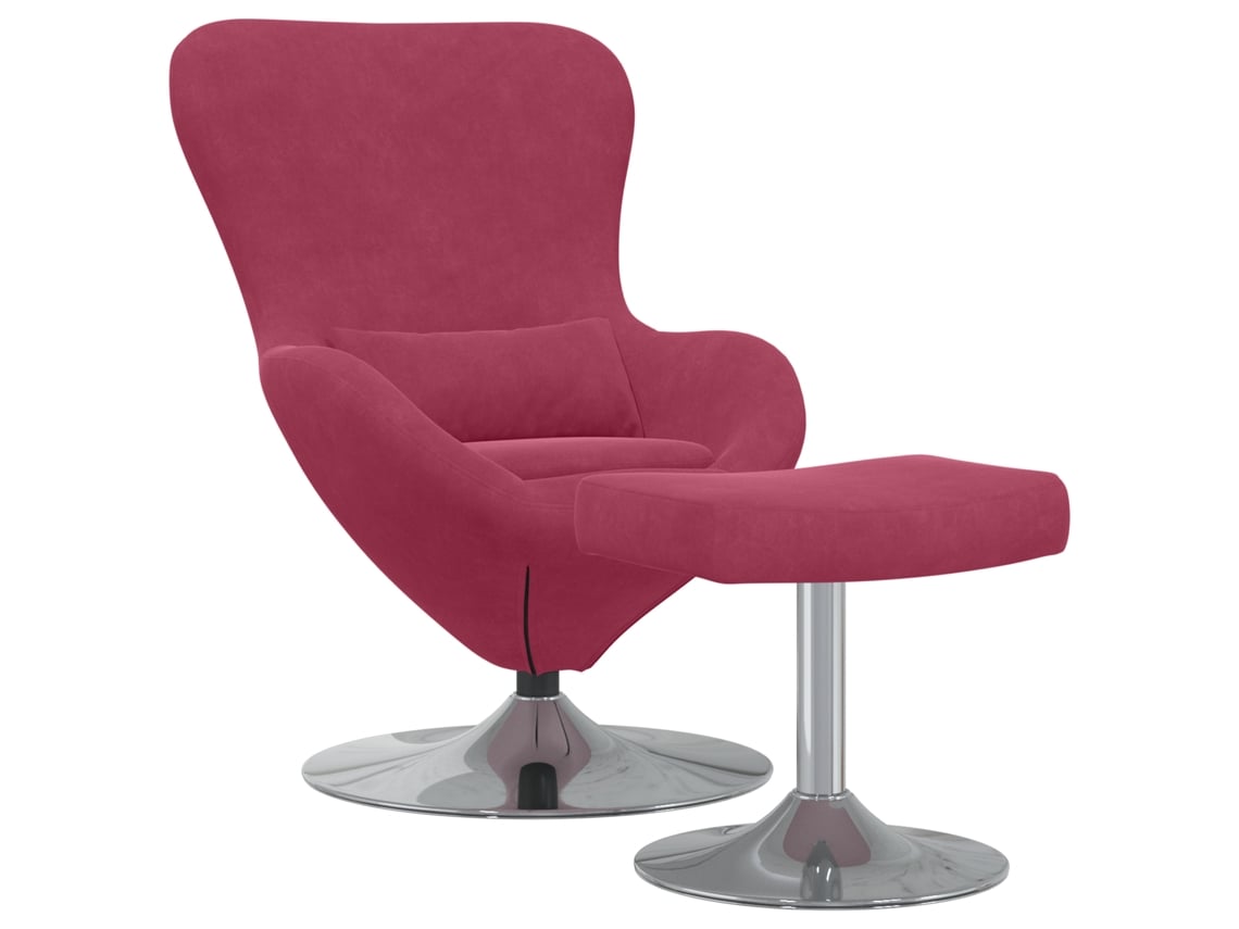 Conjunto 1 Cadeira De Descanso Vidaxl Vermelho Veludo (63 X 73 X 90 Cm)