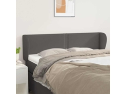 Vidaxl Cabeceira De Cama C/ Abas Couro Artificial 147x23x78/88cm Cinza