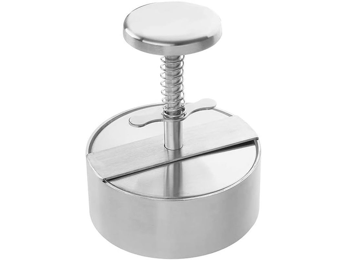 Prensa Para Hamburguesas Ajustable 4.5" De Acero Inoxidable 304 Antiadherente Para Hacer Patty